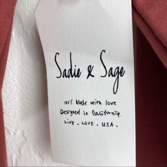 Sadie & Sage Copper Rust Surplice Faux Wrap Midi Dress Small S New NWT - Picture 5 of 7